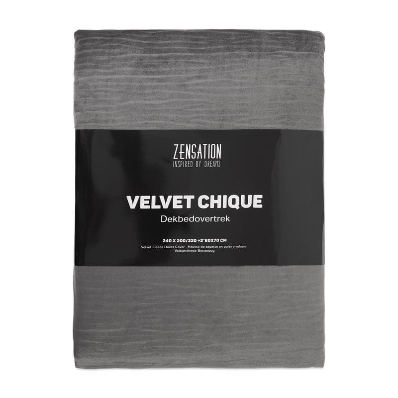 Parure de lit en velours - anthracite