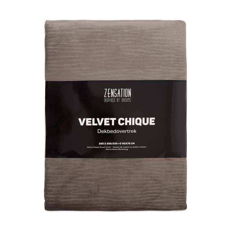 Parure de lit en velours - taupe