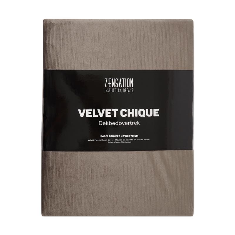 Parure de lit en velours - taupe