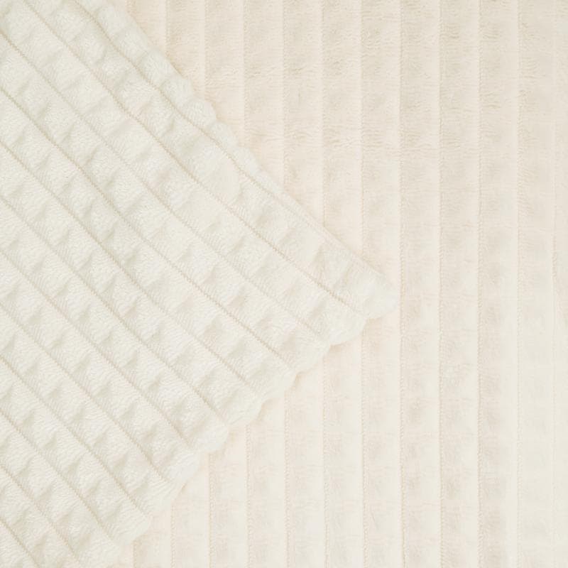 Parure de lit en polaire velours Teddy - crème