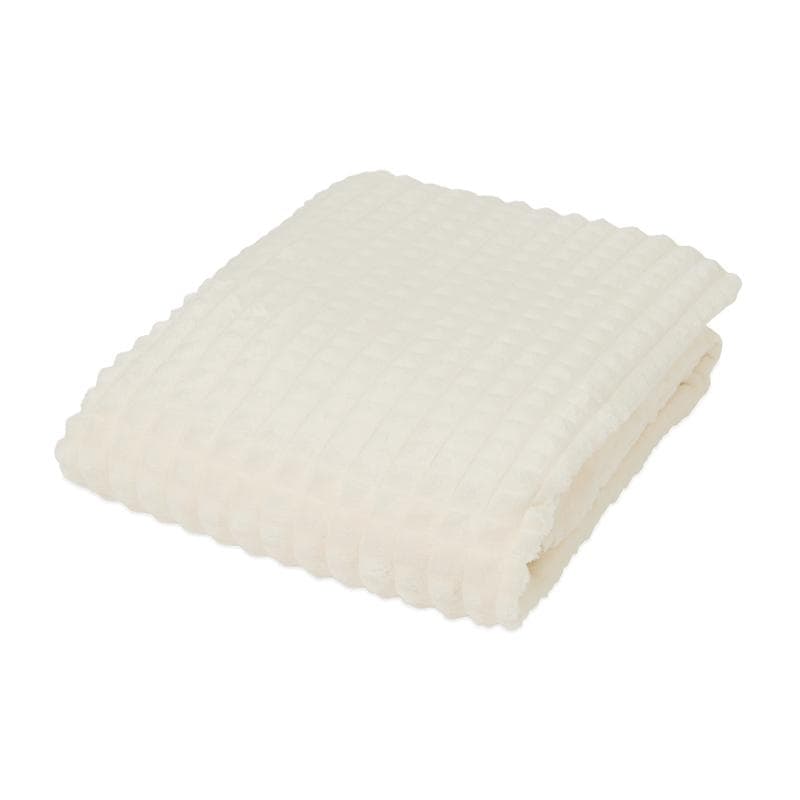 Teddy fleece dekbedovertrek met reliëf - crèmewit