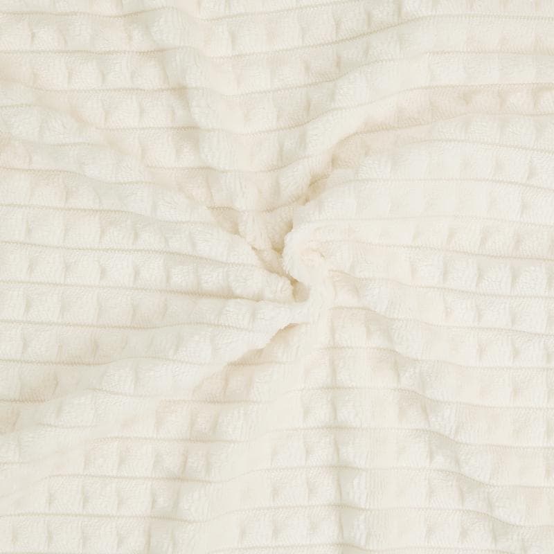 Parure de lit en polaire velours Teddy - crème