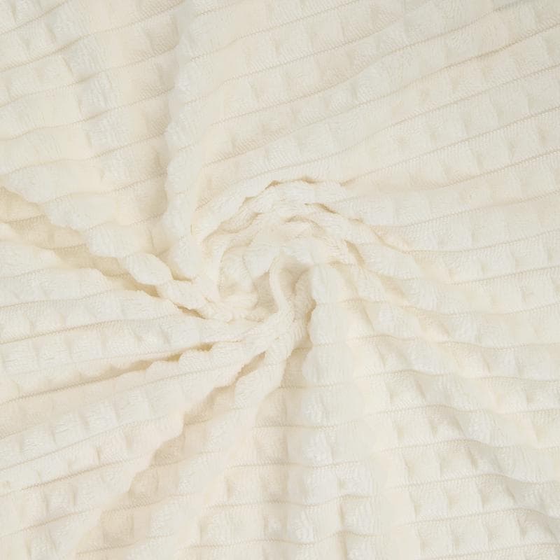 Parure de lit en polaire velours Teddy - crème