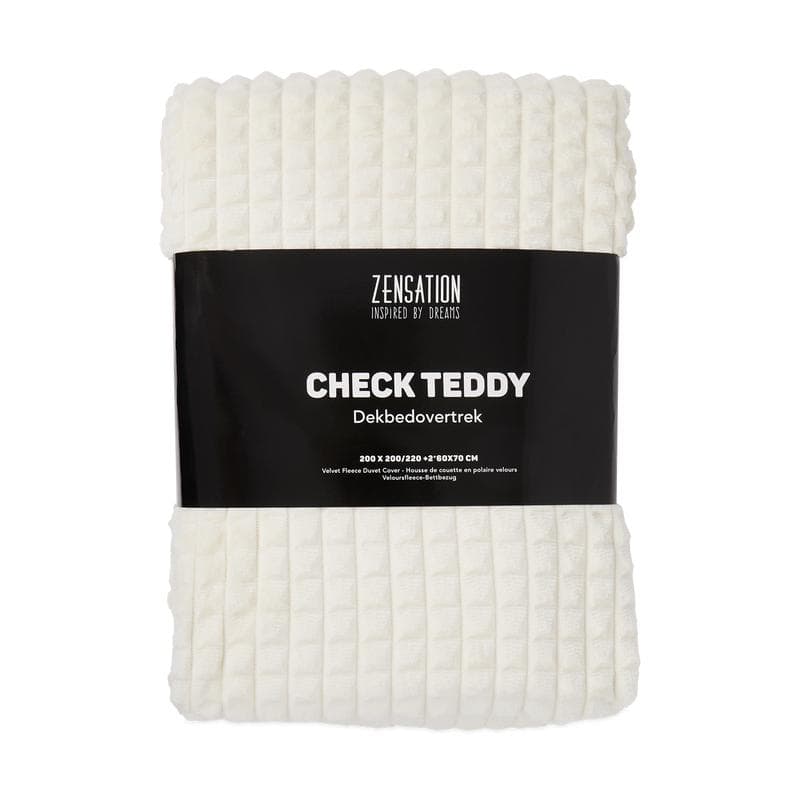 Parure de lit en polaire velours Teddy - crème