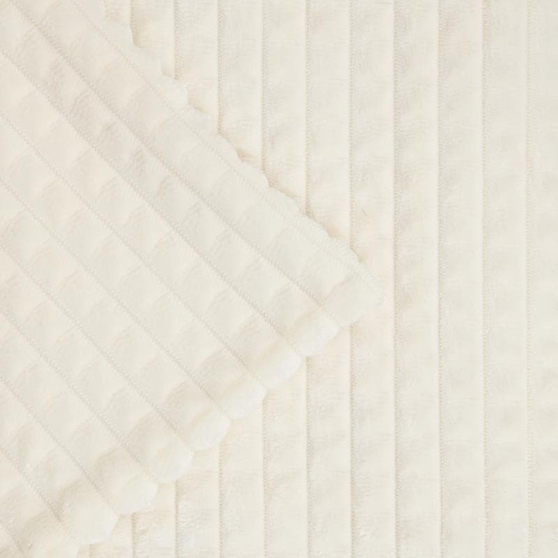 Parure de lit en polaire velours Teddy - crème