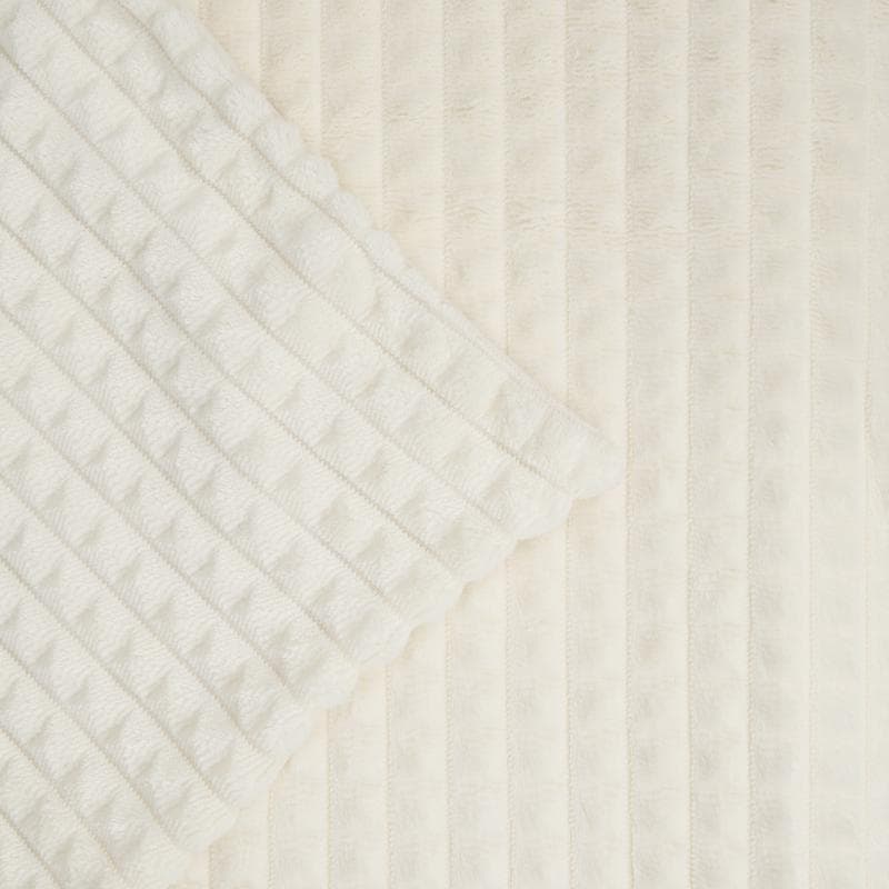 Parure de lit en polaire velours Teddy - crème