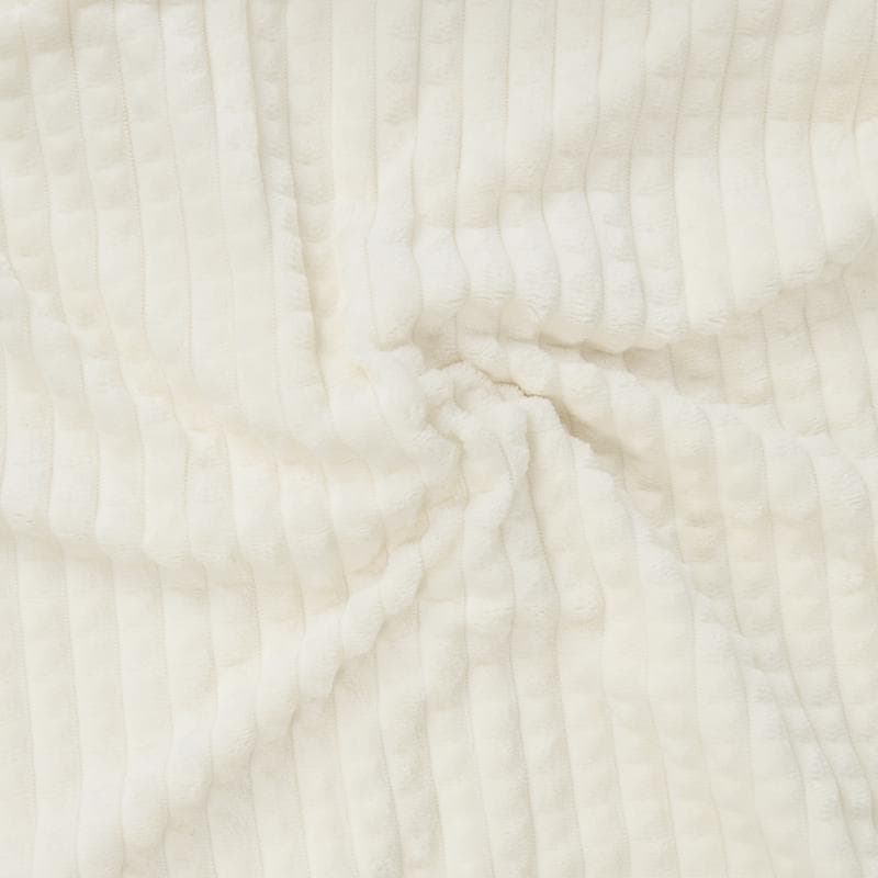 Teddy fleece dekbedovertrek met reliëf - crèmewit