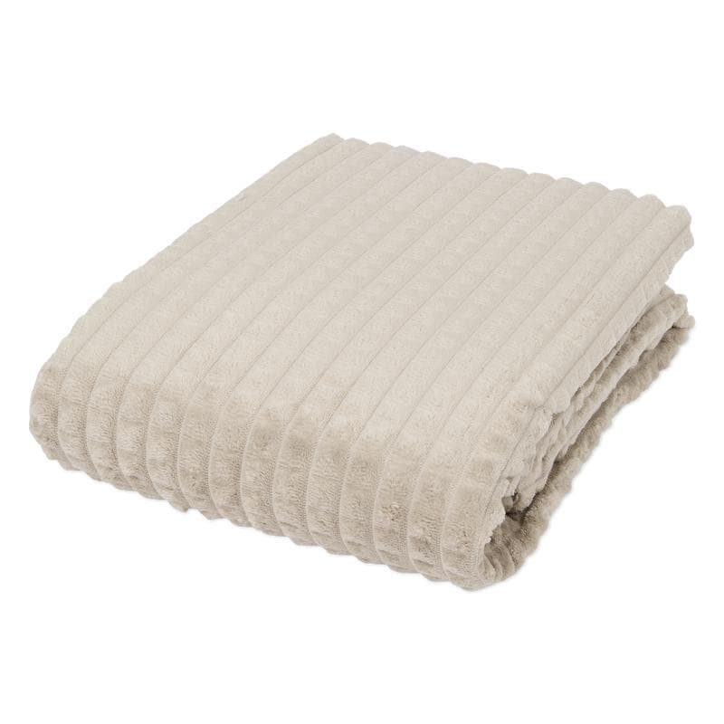 Teddy fleece dekbedovertrek met reliëf - taupe