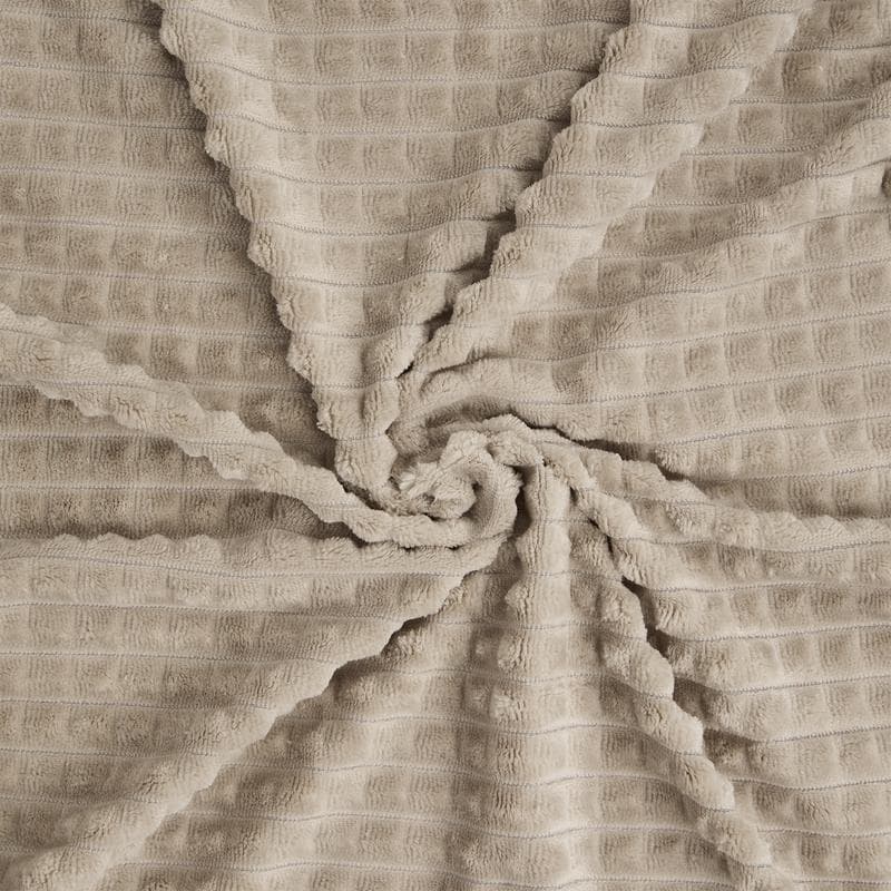 Teddy fleece dekbedovertrek met reliëf - taupe