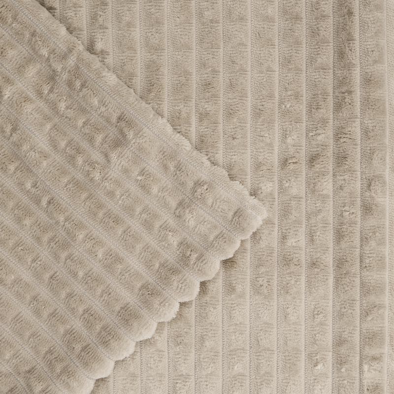 Teddy fleece dekbedovertrek met reliëf - taupe