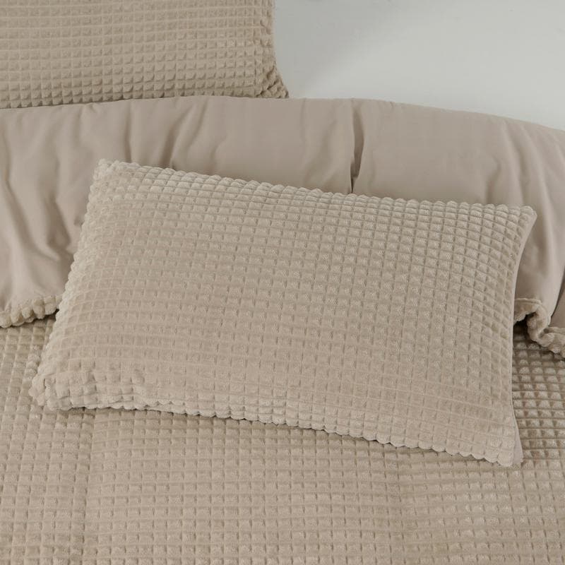 Parure de lit en polaire velours Teddy - taupe