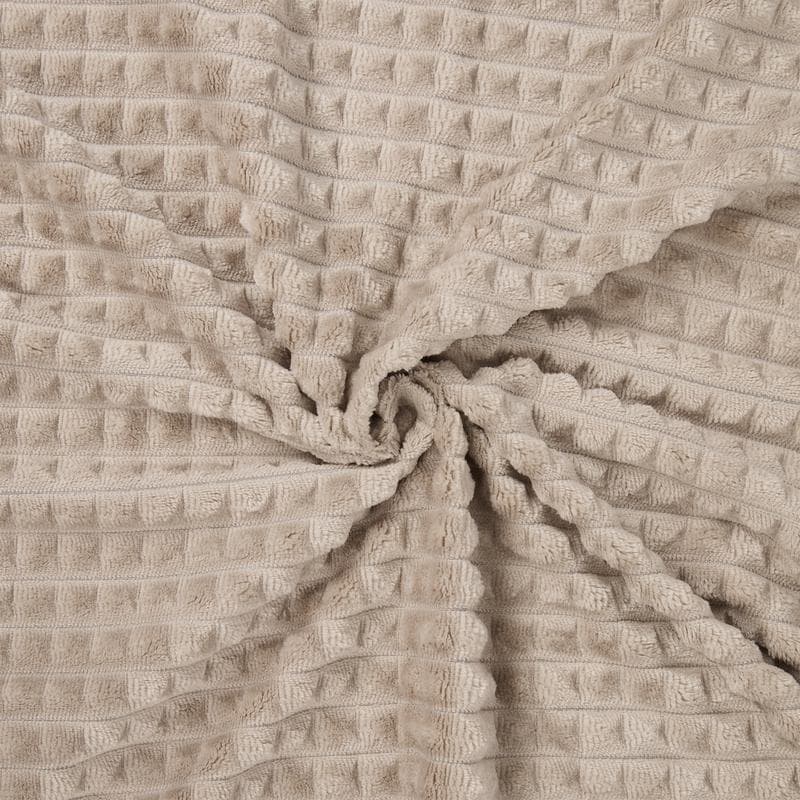 Teddy fleece dekbedovertrek met reliëf - taupe