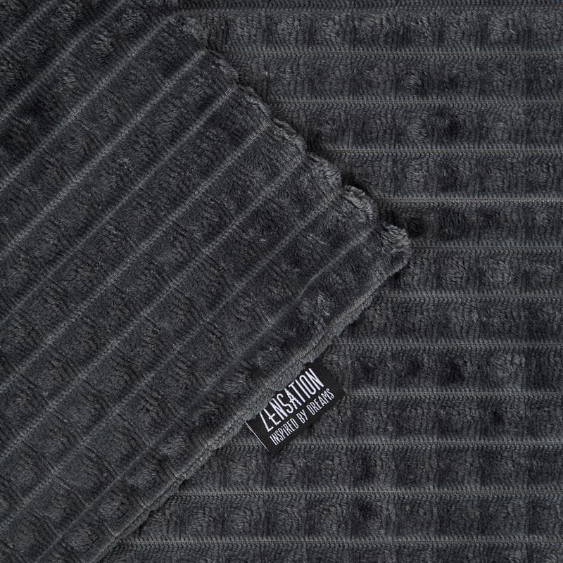 Parure de lit en polaire velours Teddy - anthracite