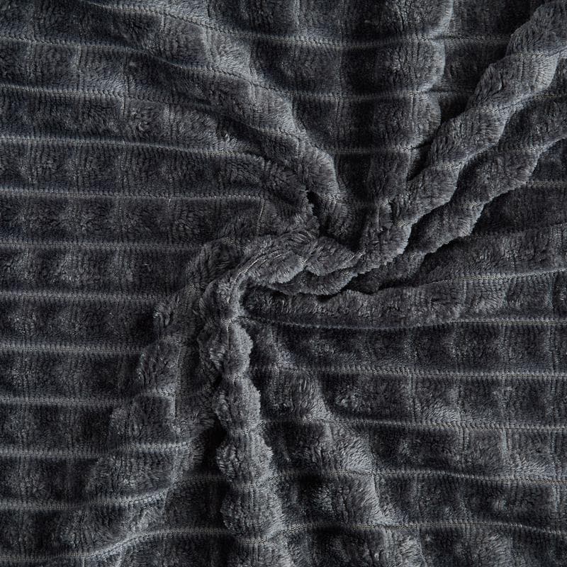 Parure de lit en polaire velours Teddy - anthracite