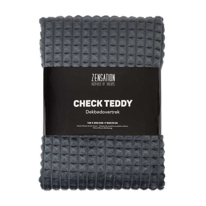 Parure de lit en polaire velours Teddy - anthracite