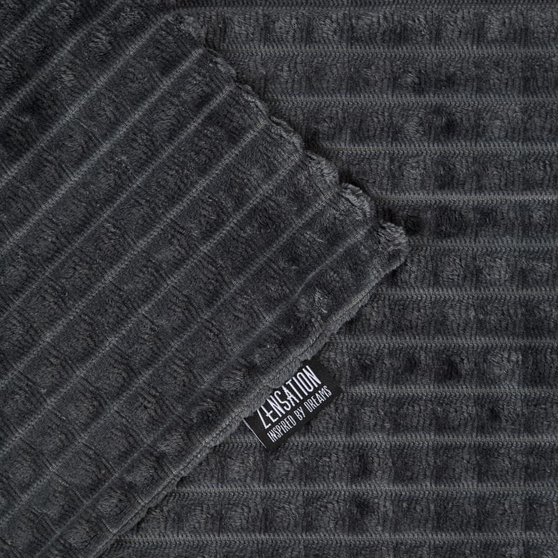 Parure de lit en polaire velours Teddy - anthracite