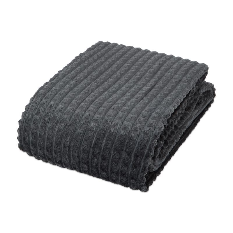 Parure de lit en polaire velours Teddy - anthracite