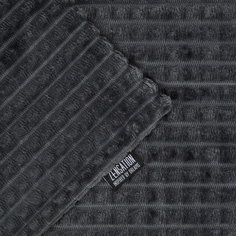 Parure de lit en polaire velours Teddy - anthracite