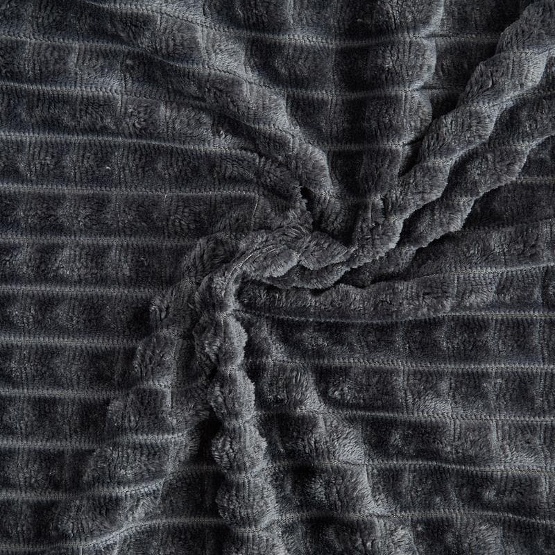 Parure de lit en polaire velours Teddy - anthracite