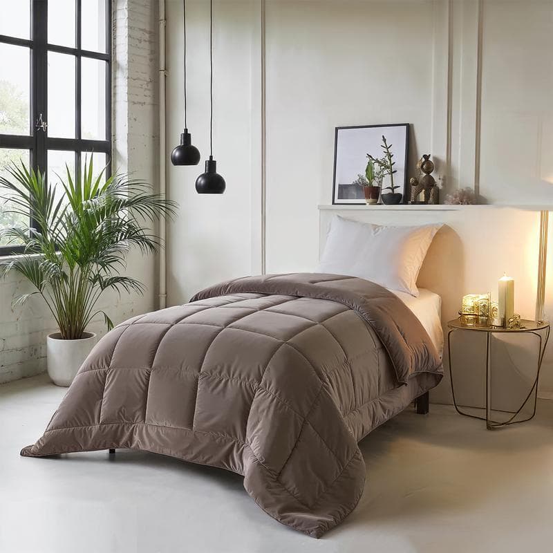 Couette sans housse en velours - taupe