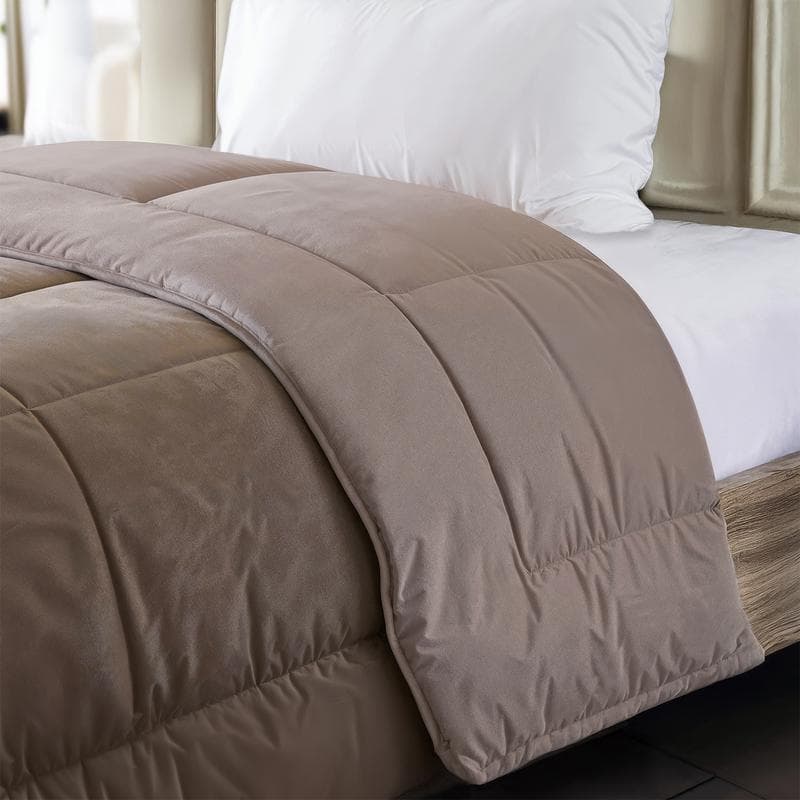 Couette sans housse en velours - taupe