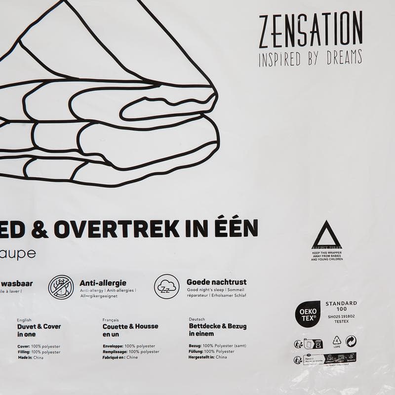 Couette sans housse en velours - taupe