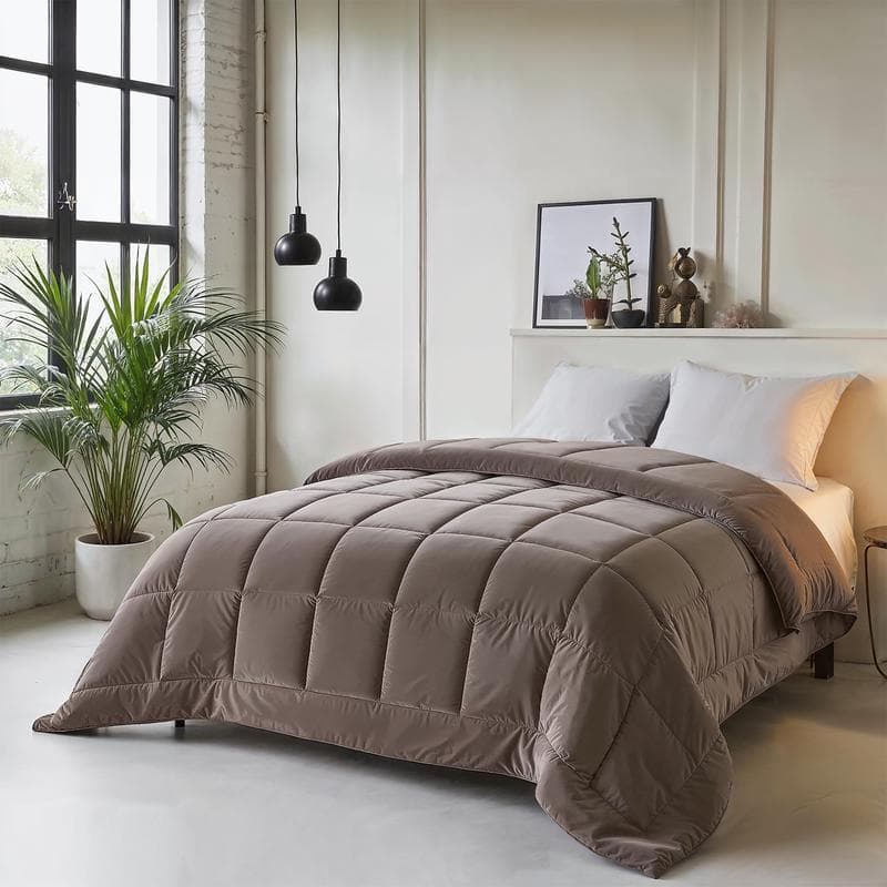 Couette sans housse en velours - taupe