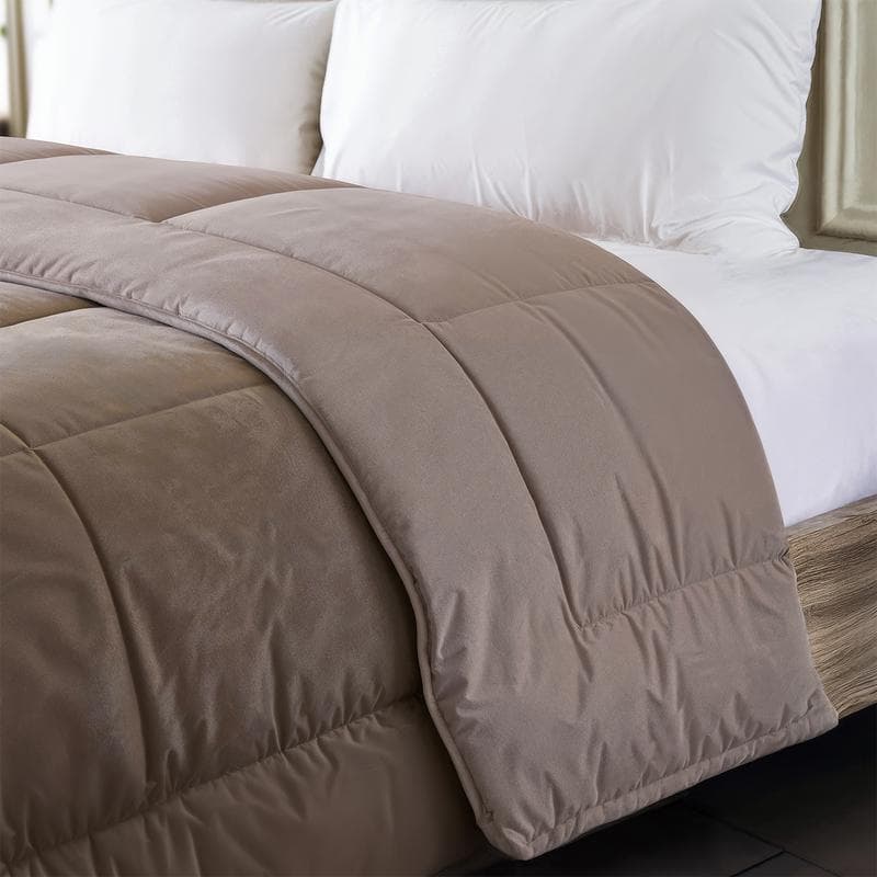 Lazy all-in-one dekbed Velvet - taupe