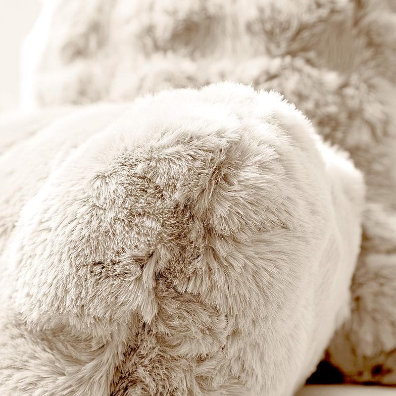 Comfortabel rugkussen Pompom Fur - crème-wit