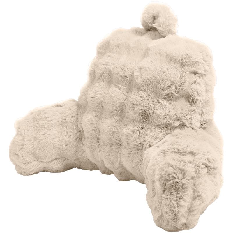 Comfortabel rugkussen Pom Pom Fur - crème-wit