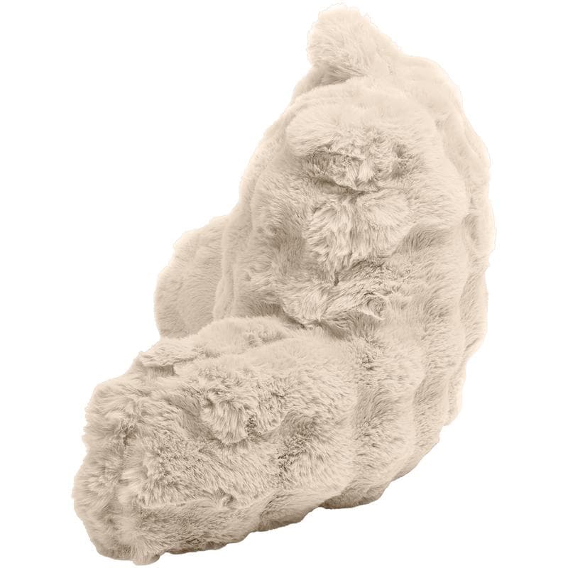 Comfortabel rugkussen Pom Pom Fur - crème-wit