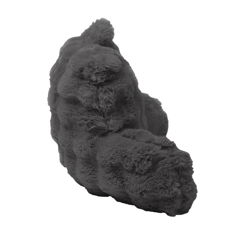 Comfortabel rugkussen Pom Pom Fur - antraciet