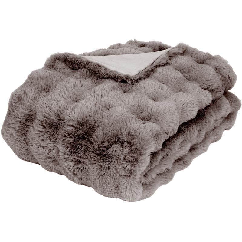 Pom Pom Fur plaid met kussens - taupe
