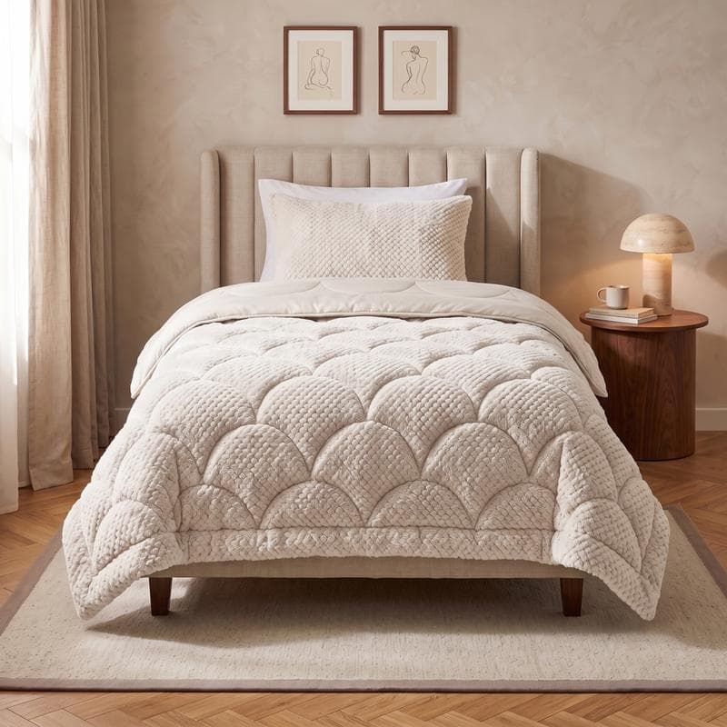 Lazy all-in-one dekbed Teddy fur - beige