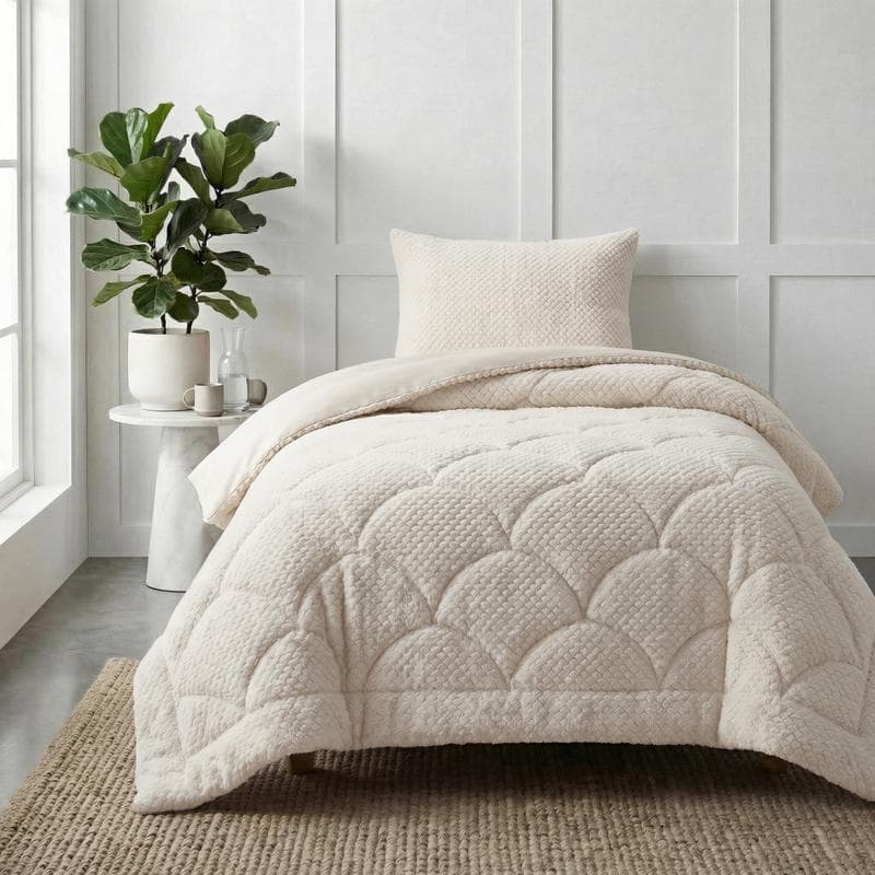 Lazy all-in-one dekbed Teddy fur - beige