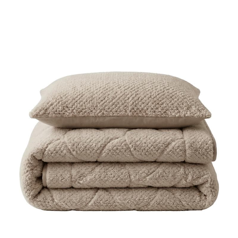 Lazy all-in-one dekbed Teddy fur - taupe