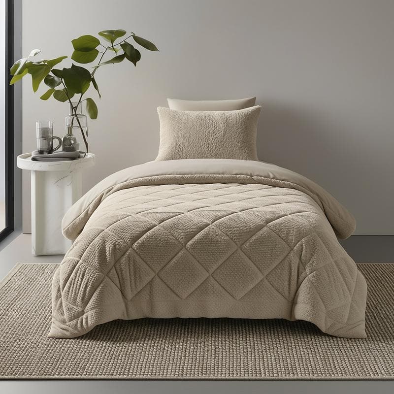 Lazy all-in-one dekbed Teddy fur - taupe-1