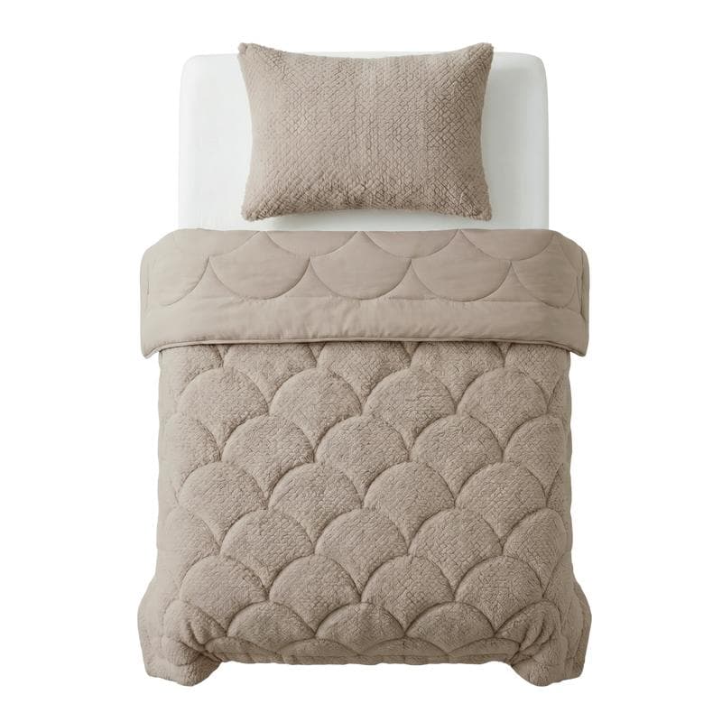 Couette sans housse en teddy - taupe