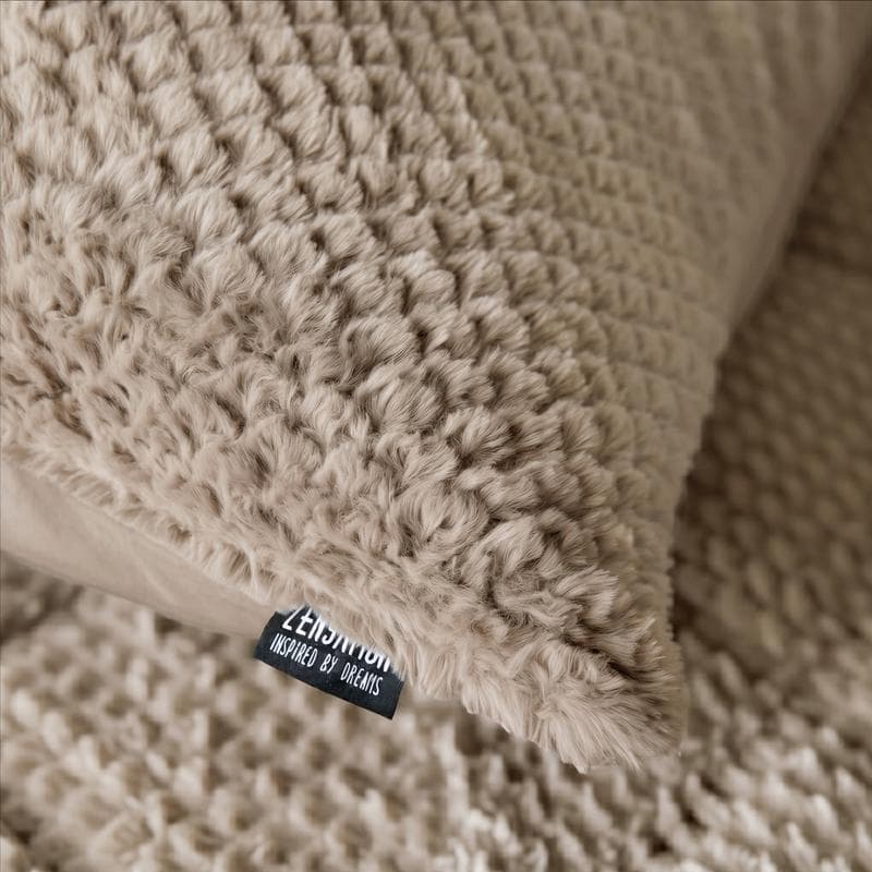 Lazy all-in-one dekbed Teddy fur - taupe