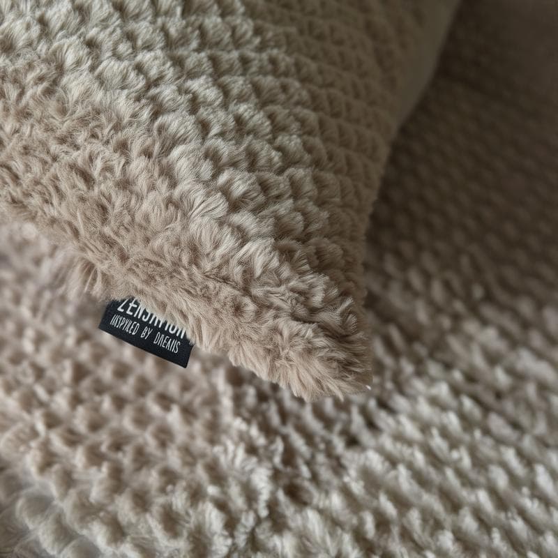 Lazy all-in-one dekbed Teddy fur - taupe