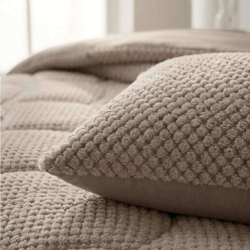 Lazy all-in-one dekbed Teddy fur - taupe