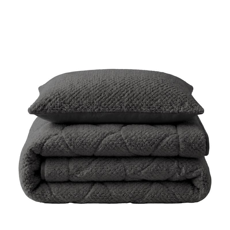 Lazy all-in-one dekbed Teddy fur - antraciet