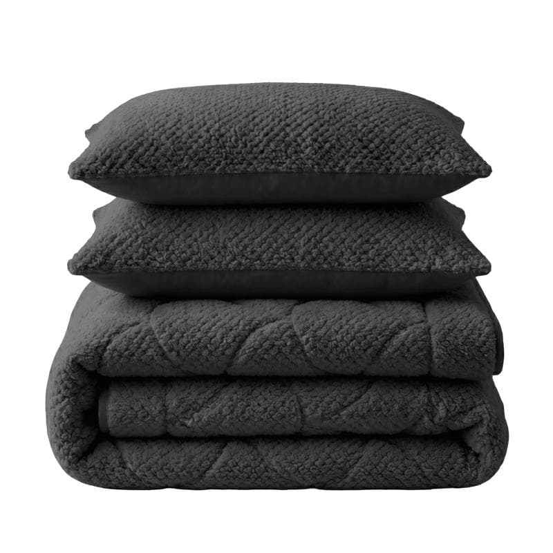 Lazy all-in-one dekbed Teddy fur - antraciet