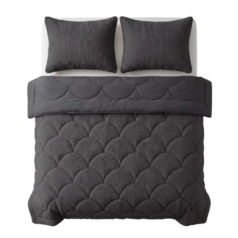 Couette sans housse en teddy - anthracite