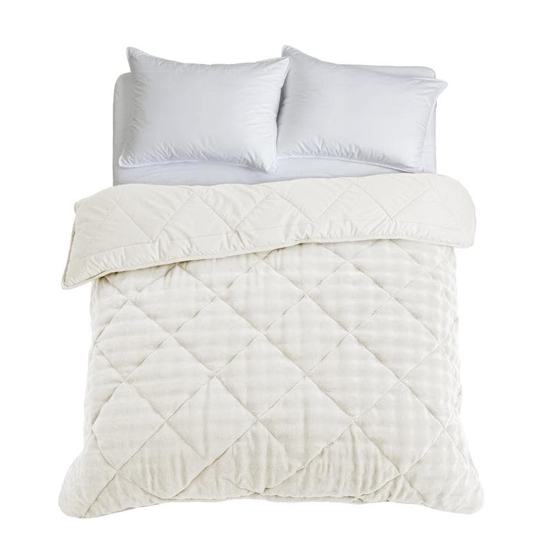 Lazy all-in-one dekbed Pom Pom Fur - crème-wit