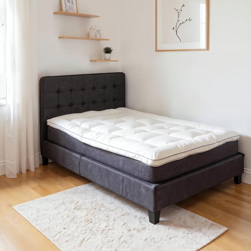 Premium percal katoen topper - wit