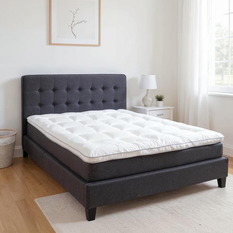 Premium percal katoen topper - wit