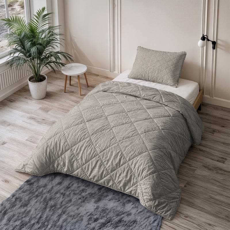 Couette sans housse zébrée - taupe