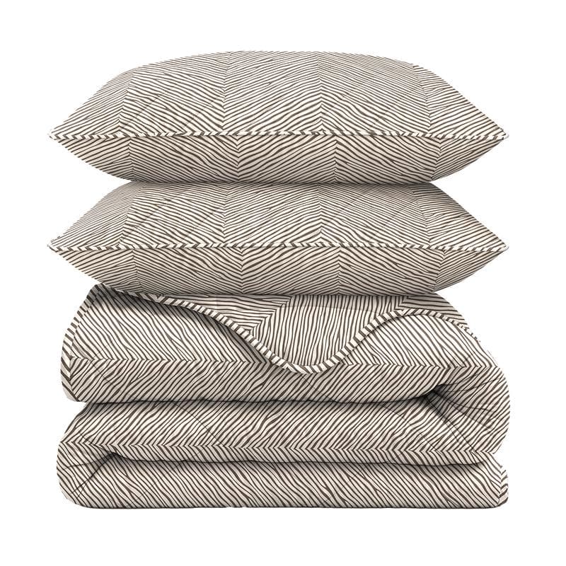 Lazy all-in-one dekbed stripes - taupe