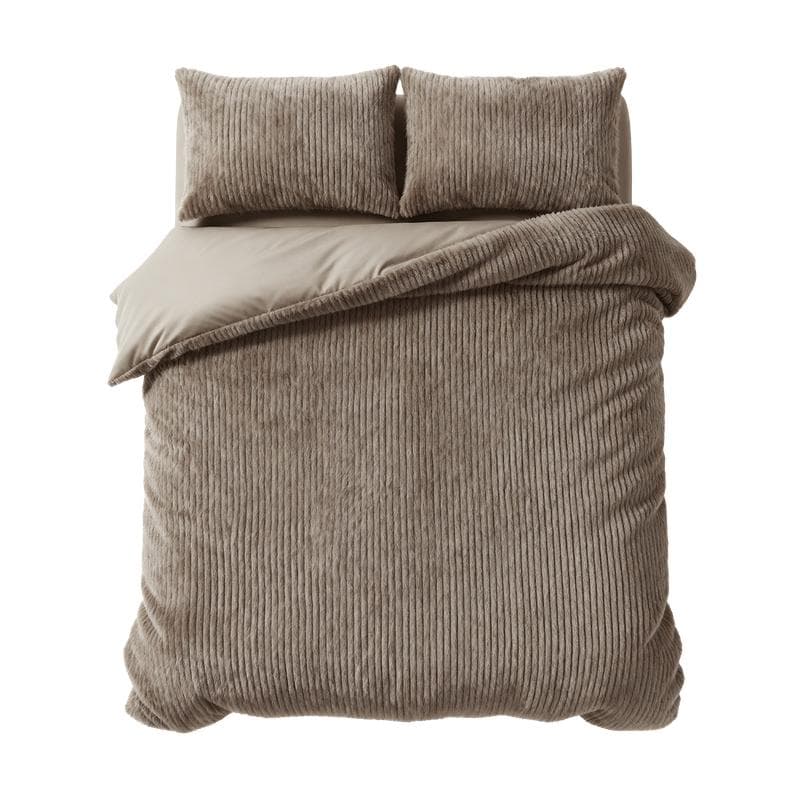 Faux Fur dekbedovertrek - taupe